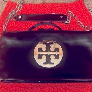 Tory Burch Logo Leather Clutch Bag